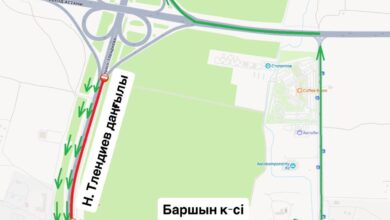 Н. Тілендиев даңғылы ішінара жабылады — Баршын көшесінен жолайрыққа дейін 22-26 шілде