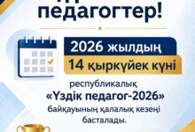 Үздік педагог-2026: Астанада қалалық кезеңге құжат қабылдау 14 қыркүйекте басталады