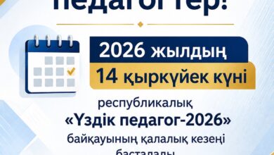 Үздік педагог-2026: Астанада қалалық кезеңге құжат қабылдау 14 қыркүйекте басталады