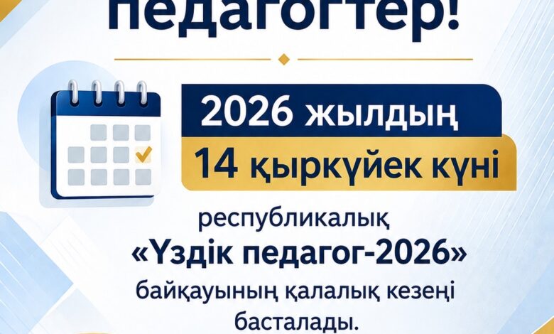 Үздік педагог-2026: Астанада қалалық кезеңге құжат қабылдау 14 қыркүйекте басталады