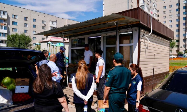 Сауда павильондары: Сарайшық ауданында тазалық пен заң талаптары тексерілді
