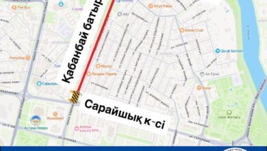 Астанада Қабанбай батыр даңғылы 7-8 тамызда ішінара жабылады