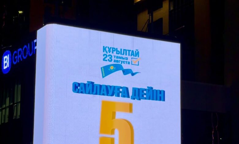 Кері санақ: Құрылтай депутаттарының сайлауы — 23 тамызға 5 күн қалды, елорда экрандарында көрсетілуде