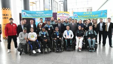 Пара оқ атудан әлем чемпионаты: Астана әуежайында жүлдегерлерді қарсы алды