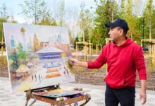 Астана: «Елорда – өнер бұлағы» симпозиумы суретшілер қала көріністерін бейнеді