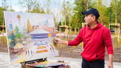 Астана: «Елорда – өнер бұлағы» симпозиумы суретшілер қала көріністерін бейнеді