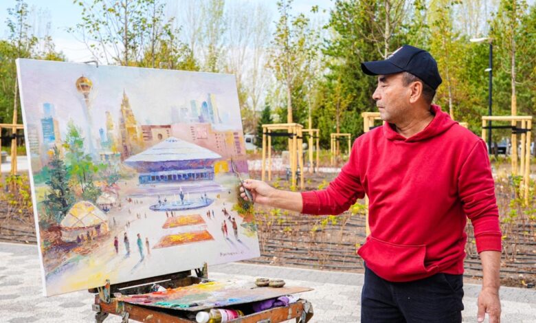 Астана: «Елорда – өнер бұлағы» симпозиумы суретшілер қала көріністерін бейнеді
