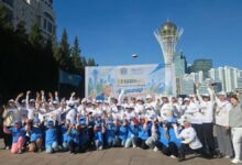 Астанада 100-ге жуық қария «Қарттар – біздің қазынамыз» спорттық флешмобына қатысты