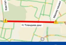Н. Тілендиев даңғылы: Көкталдан Мәскеу көшесіне дейінгі учаске 1–10 қыркүйекте жабылады