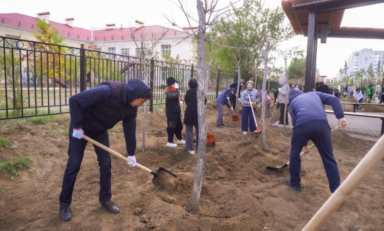 Астанада жаңадан абаттандырылған аллеяға 250 көшет отырғызылды