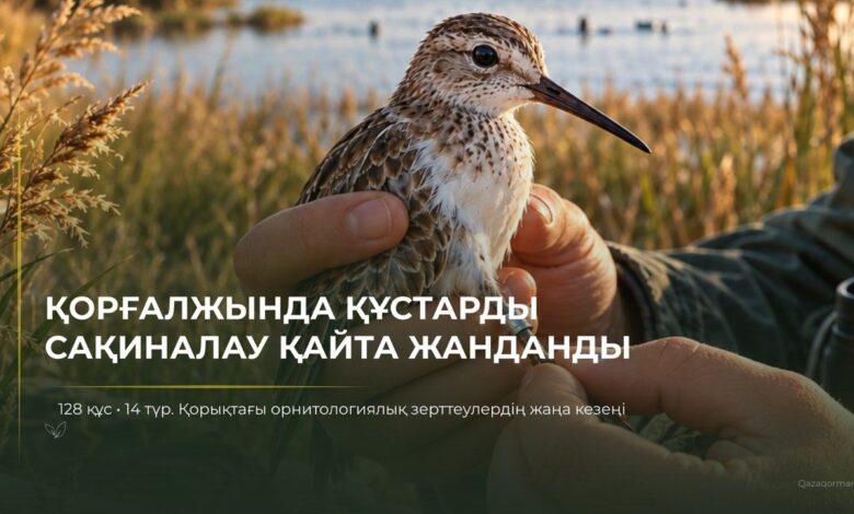 Қорғалжында құстарды сақиналау қайта жанданды: 128 құс және 14 түр