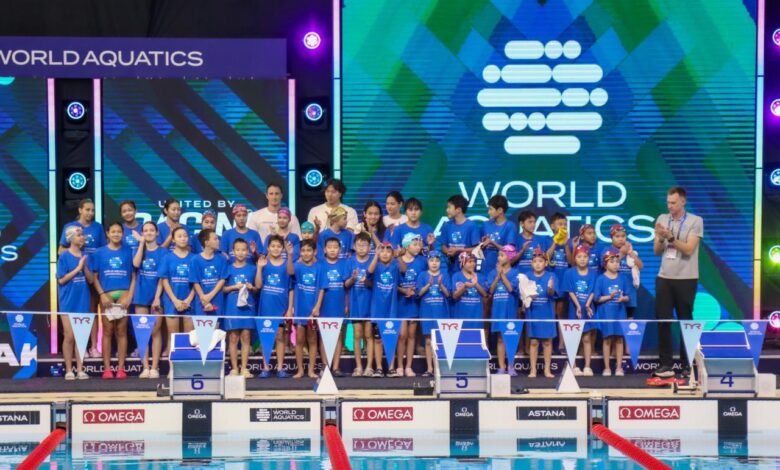 Әлем чемпиондары жас жүзушілерге шеберлік сабағы өткізді