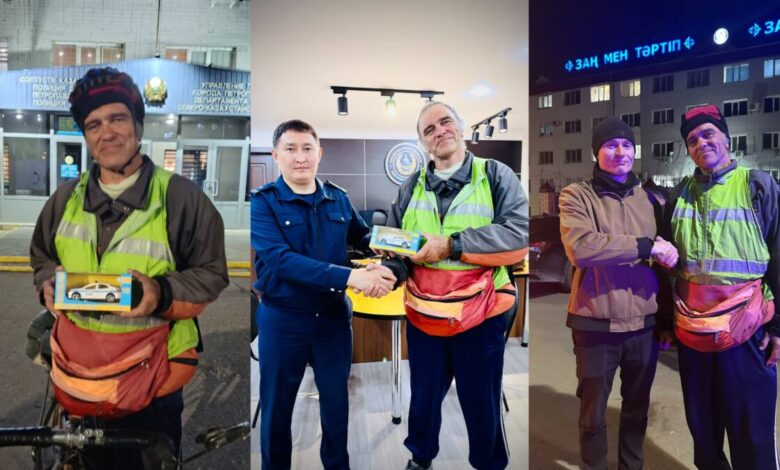 Петропавль полициясы шетелдік велосаяхатшыға көмек көрсетті