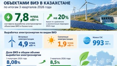 Қазақстанда жаңартылатын энергия үлесі 8,5%-ға жетті, өндіріс 20%-ға өсті