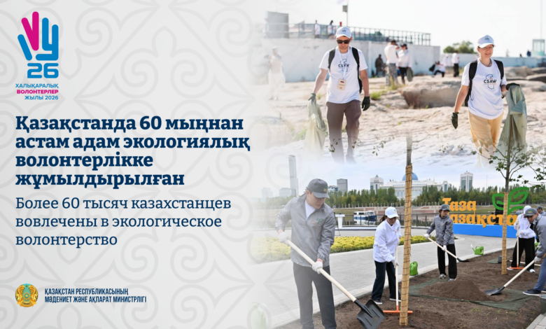 Қазақстанда экологиялық волонтерлікке 60 мыңнан астам адам тартылды