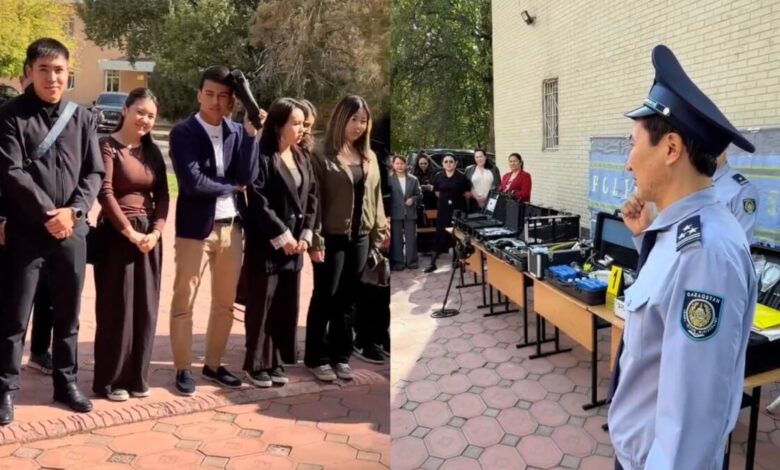 Түркістан облысы полициясы студенттерге криминалистік зертхананың жұмысын көрсетті