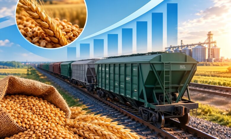 Теміржол арқылы астық тасымалдау 9 айда 12%-ға өсіп, 10,8 млн тоннаға жетті